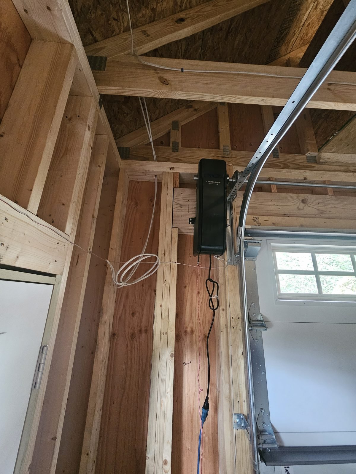 Garage door side opener installation photo