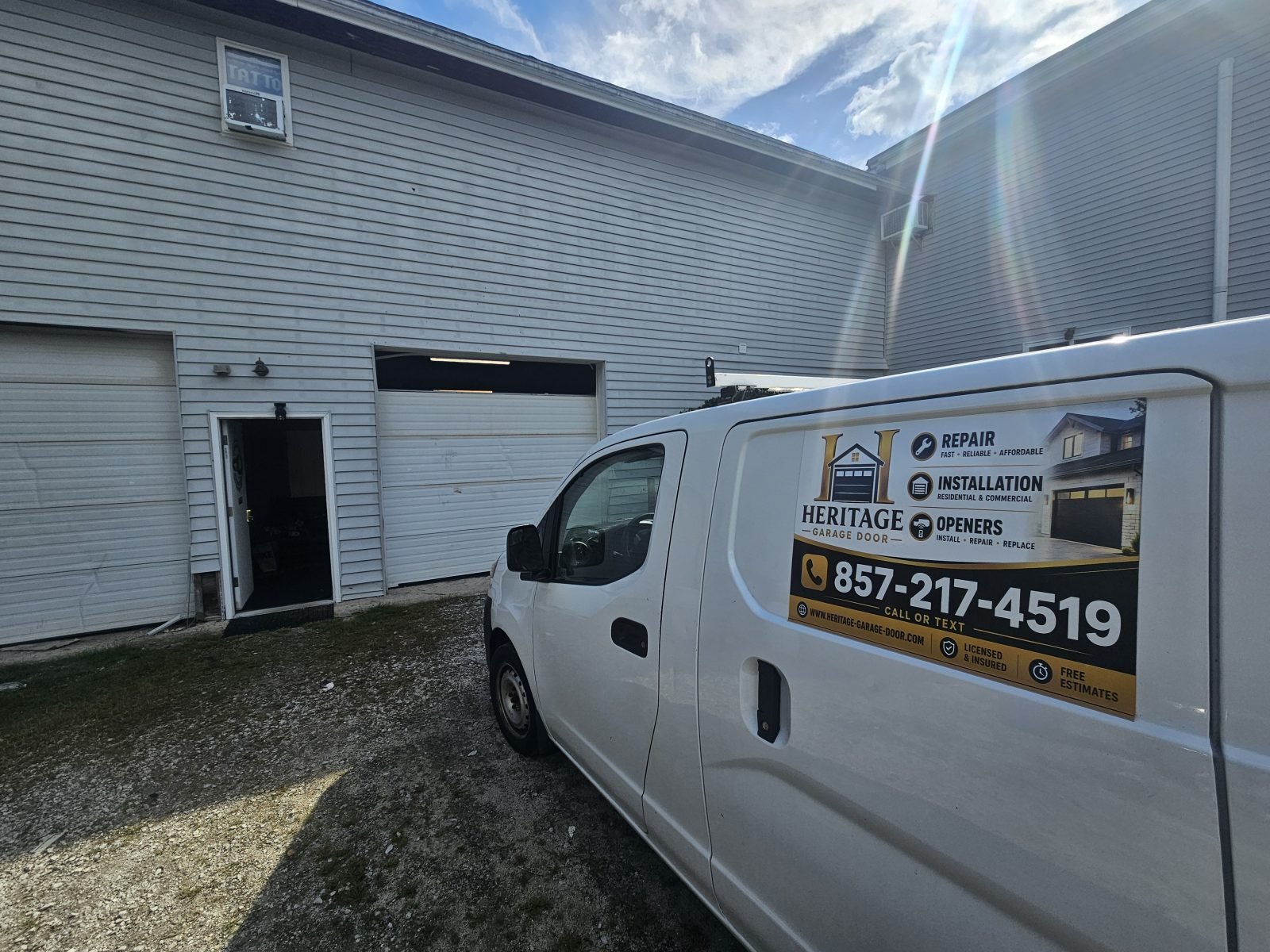 Garage door panel repair